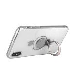 Wholesale iPhone Xr 6.1in Ring Stand Transparent Case with Metal Plate (Clear)